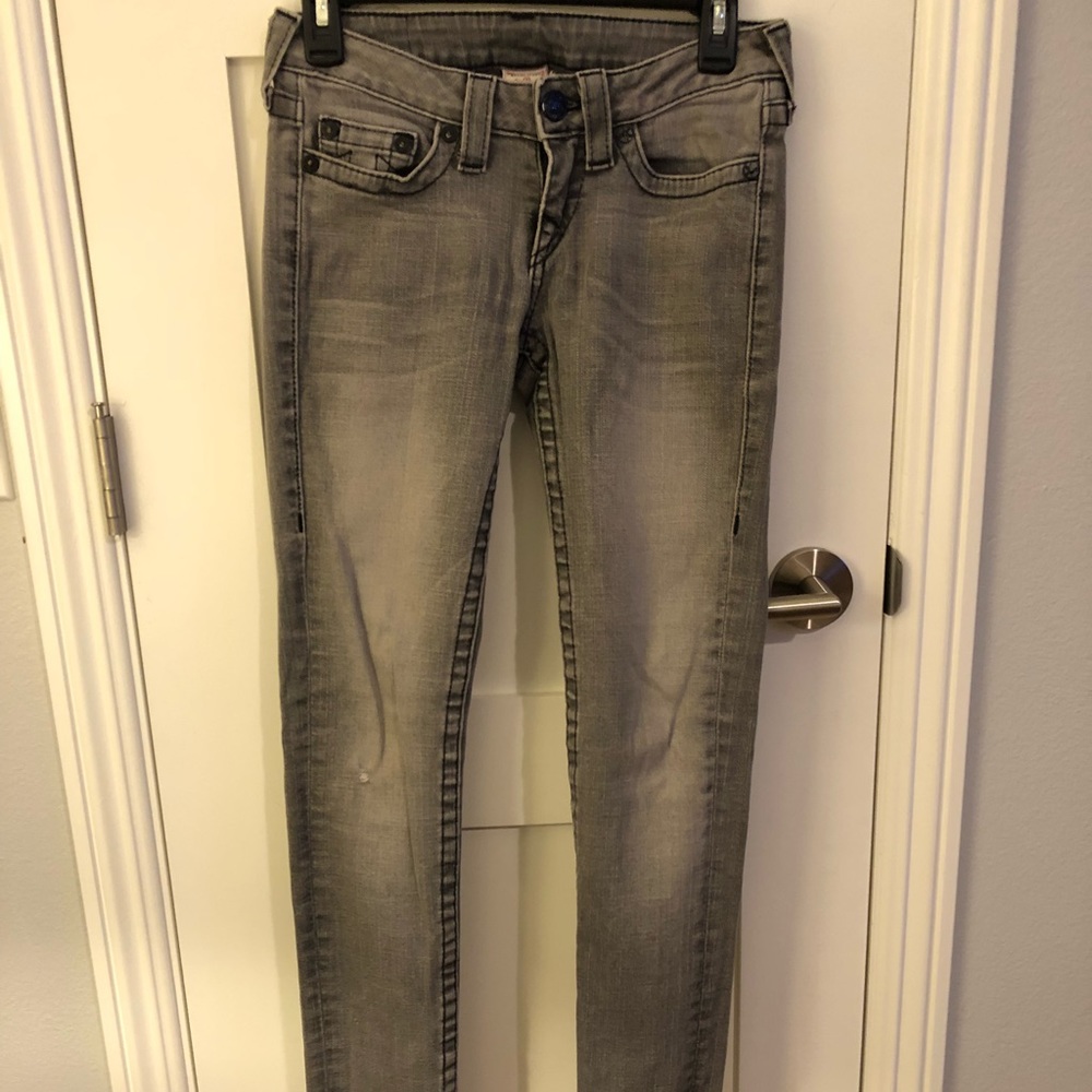 Skinny leg True Religion Jeans size 26 - gray